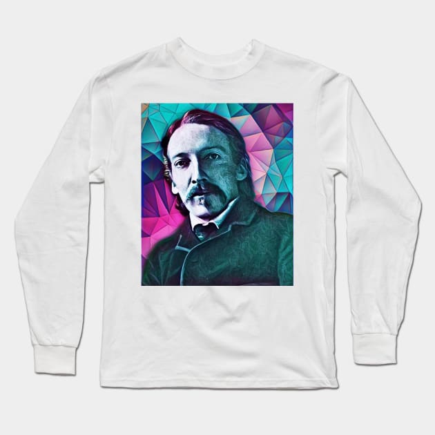 Robert Louis Stevenson Portrait | Robert Louis Stevenson Artwork 2 Long Sleeve T-Shirt by JustLit